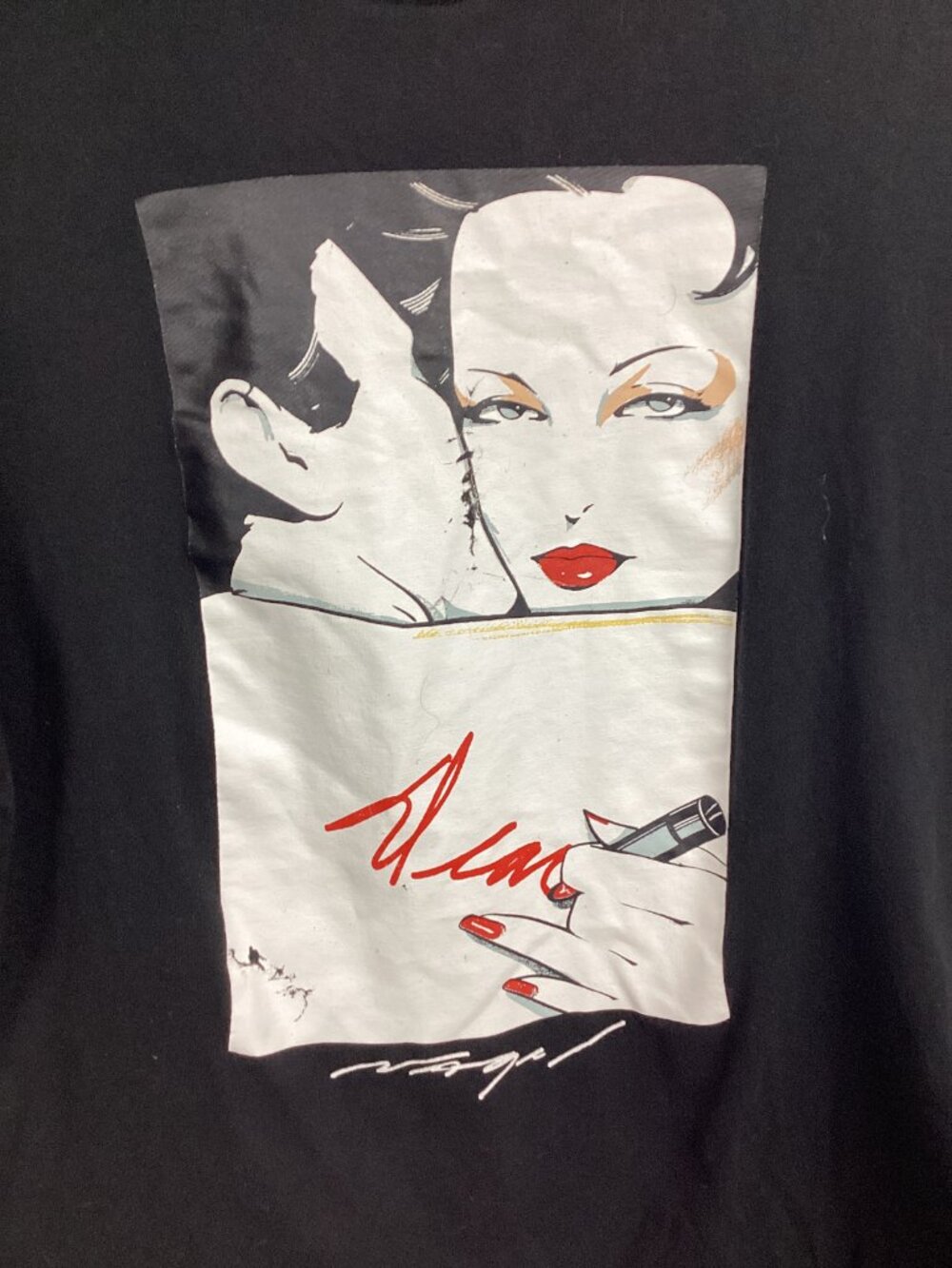 Forever 21 Patrick Nagel Black Tee M - Picture 2 of 5